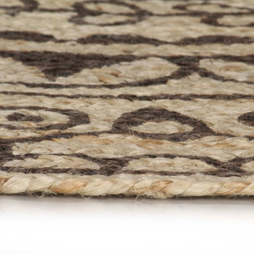 Rug, 150cm, jute, handmade, with a dark brown pattern