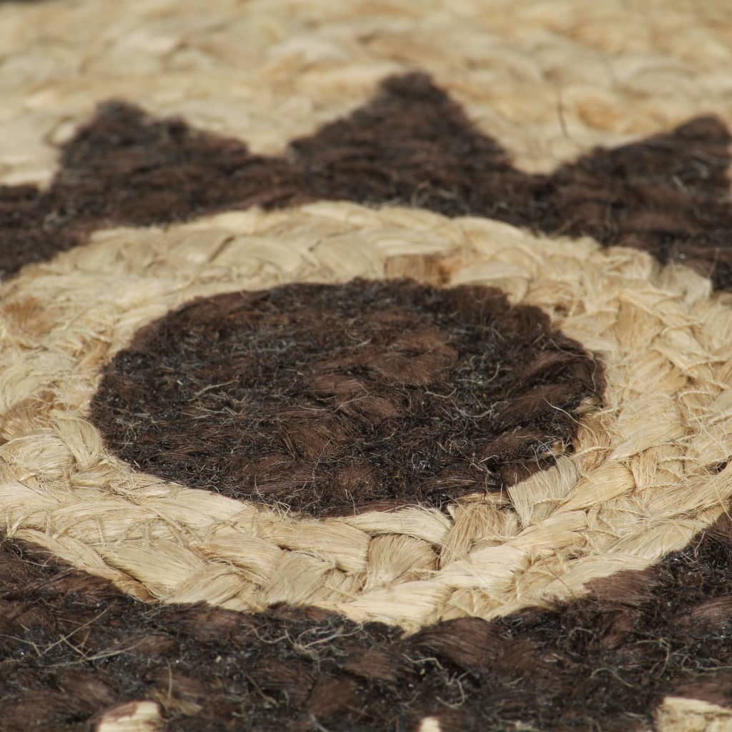 Rug, 150cm, jute, handmade, with a dark brown pattern