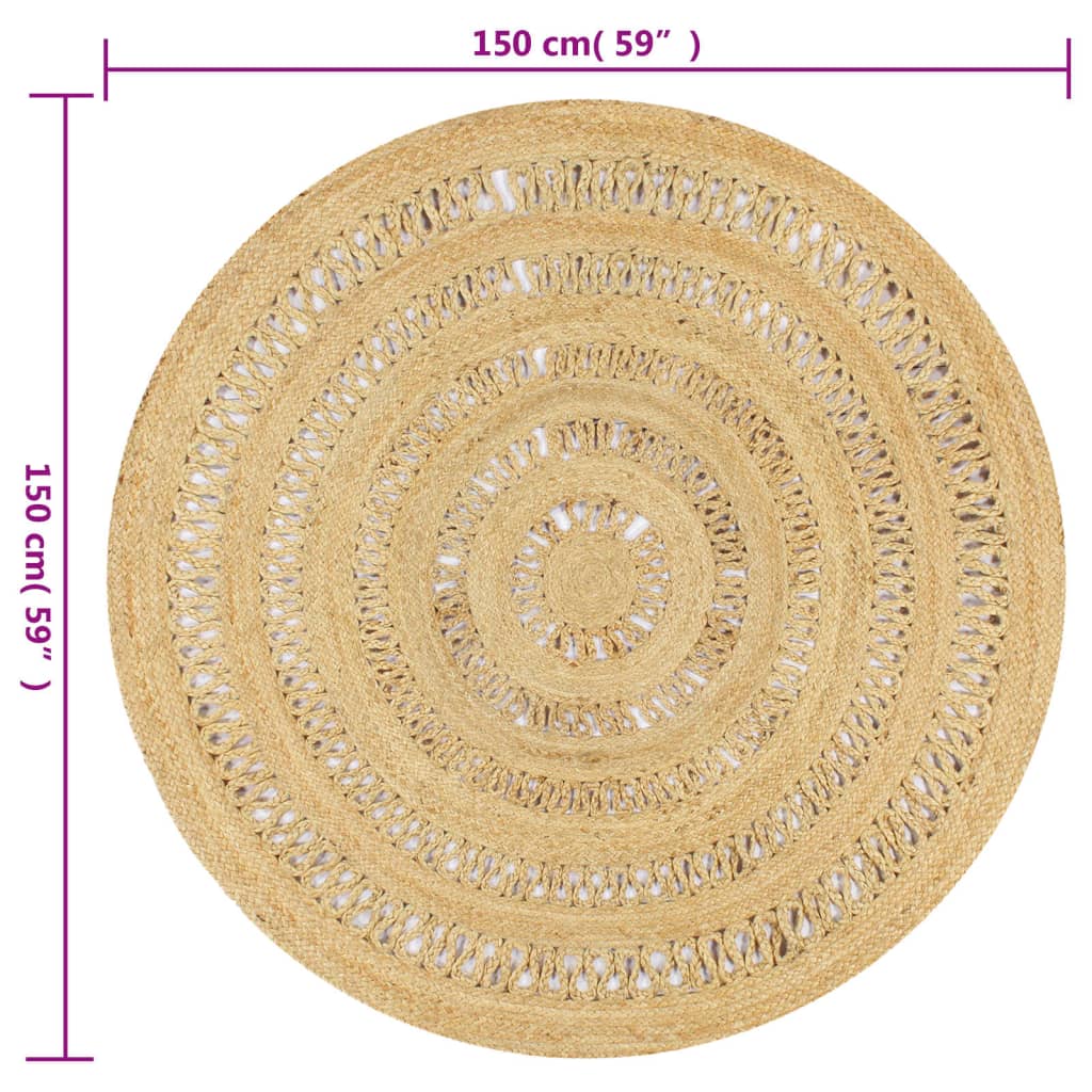 Paklājs, 150 cm, pīta džuta, roku darbs