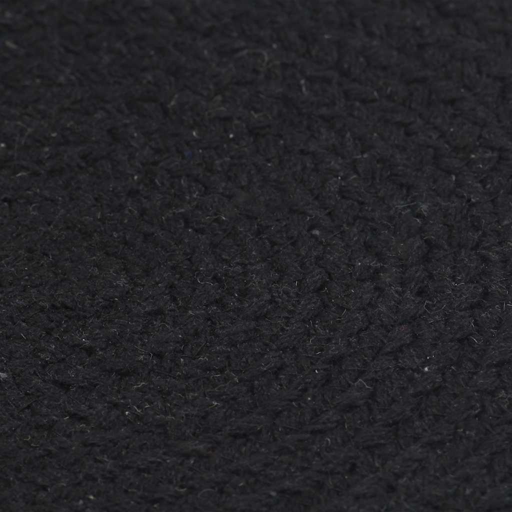 Stalo kilimėliai, 4 vnt., juodi, 38cm, medvilnė, apvalūs