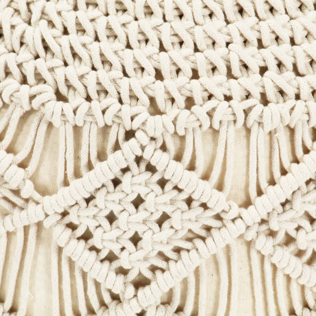 Pufs, 45x30cm, kokvilna, makramē, roku darbs