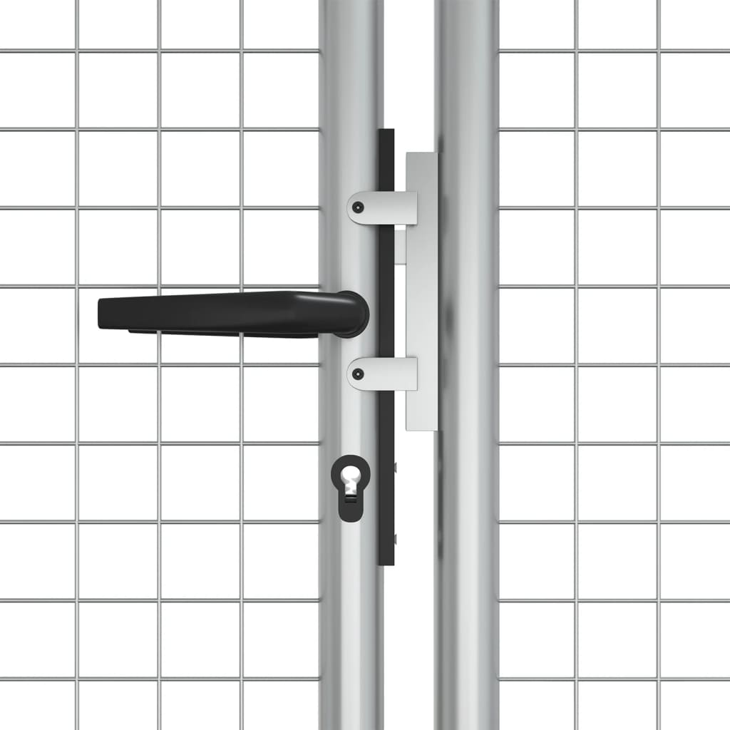 Sodo vartai, cinkuotas plienas, 415x125 cm, sidabriniai
