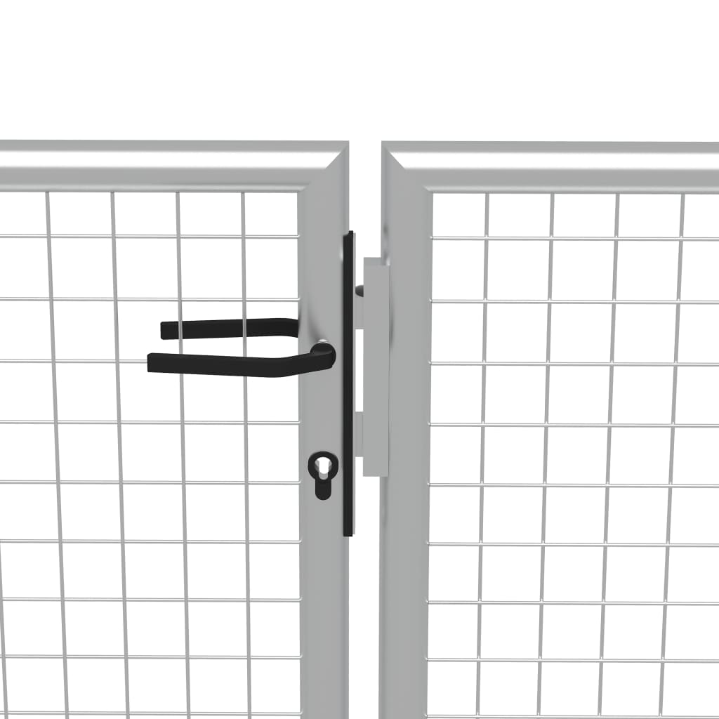 Garden gates, galvanized steel, 415x150cm, silver