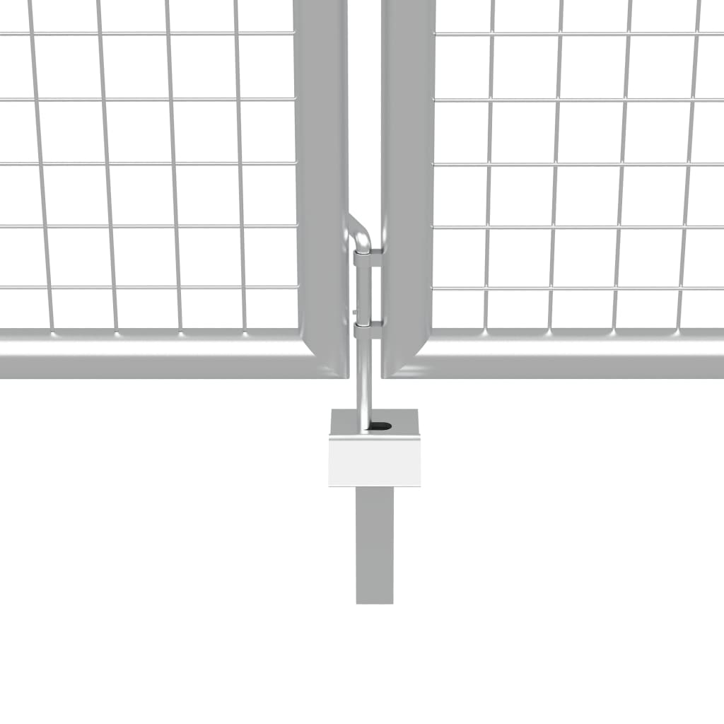 Garden gates, galvanized steel, 415x150cm, silver
