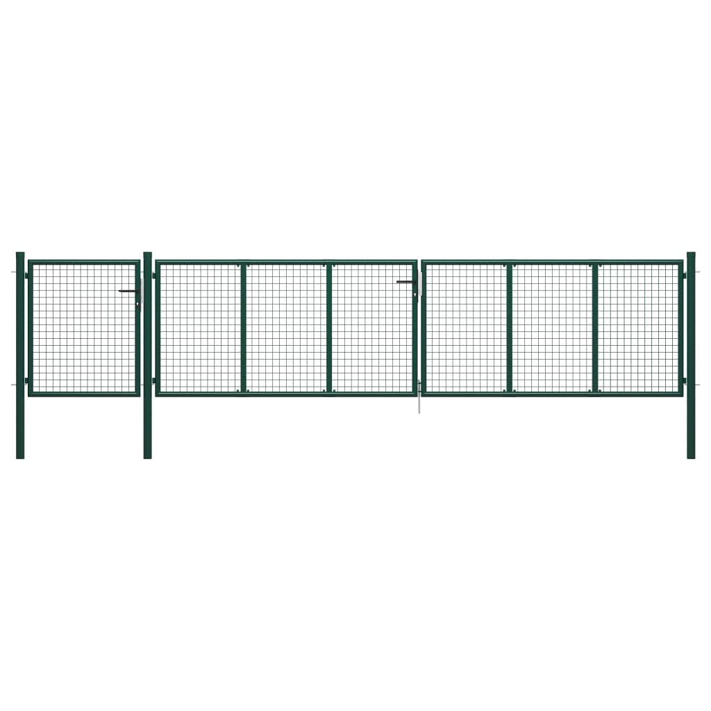 Garden gate, green, 500x75cm, steel