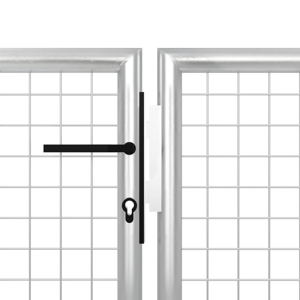 Sodo vartai, sidabrinės spalvos, 400x150cm, plienas