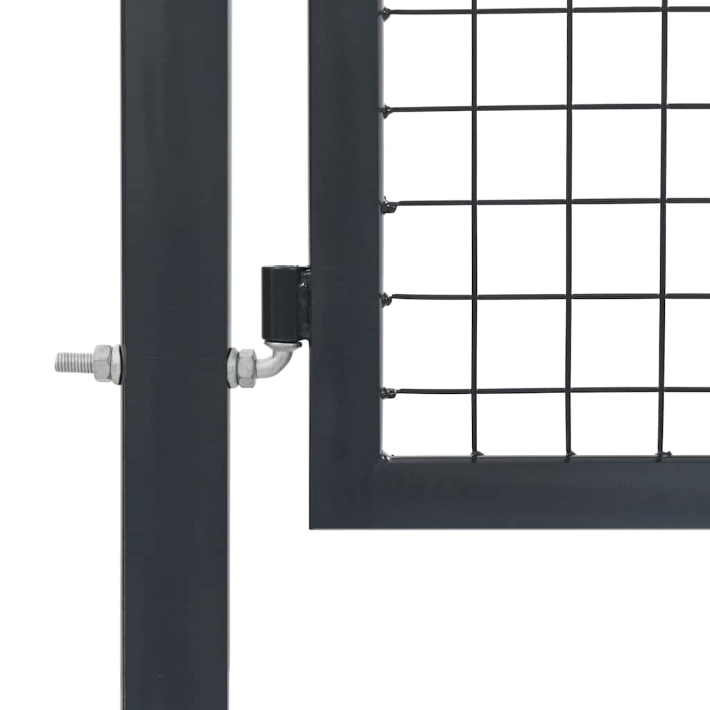 Garden gate with posts, steel, 350x100 cm, anthracite
