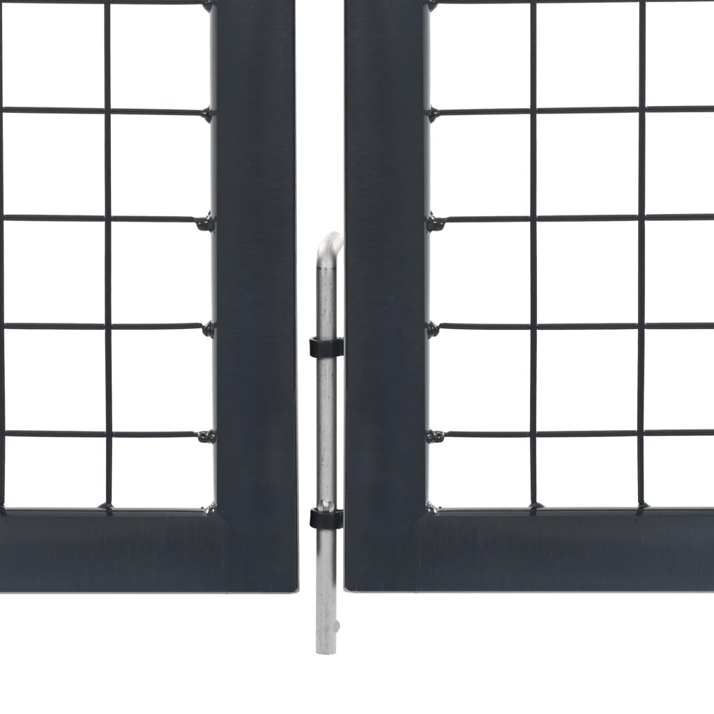 Sodo vartai su stulpais, antracito sp., 350x140 cm, plienas