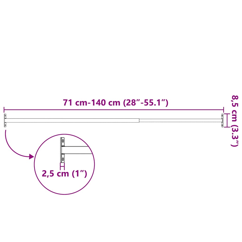 Regulējamas aizsargstieņi logiem, 3 gab., 710-1200 mm