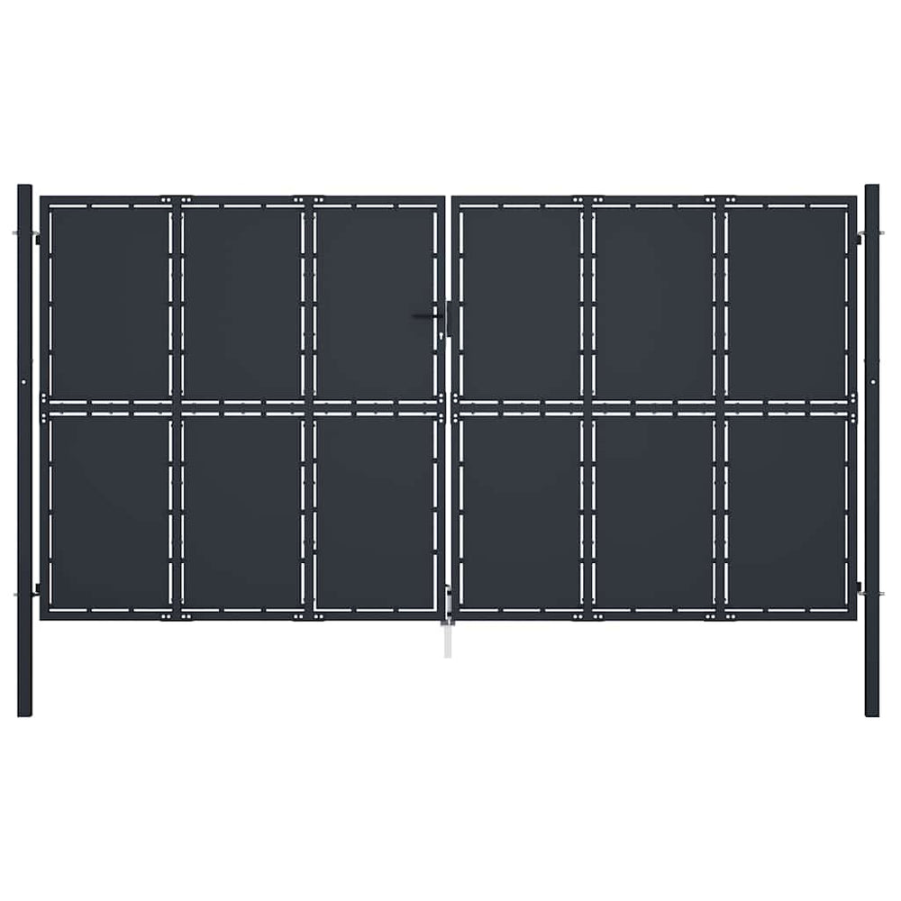 Sodo vartai, plieniniai, 400x175 cm, antracito spalvos