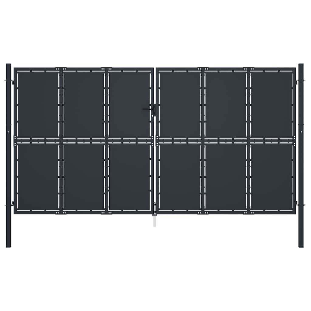 Sodo vartai, plieniniai, 400x175 cm, antracito spalvos