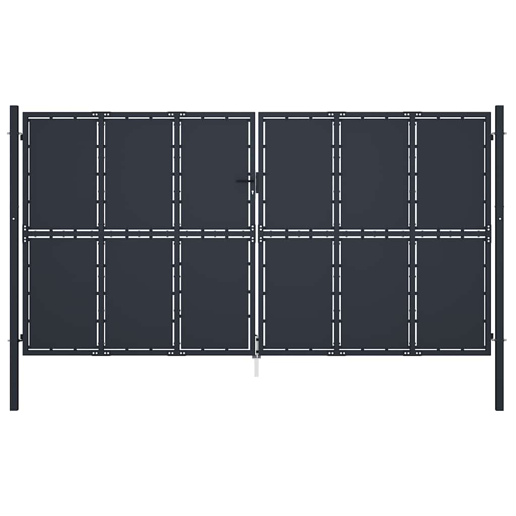 Sodo vartai, plieniniai, 400x200 cm, antracito spalvos