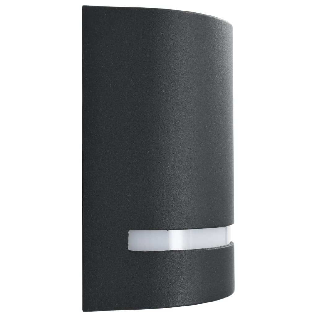 Outdoor wall lights, 2 pcs., black, 35 W, semi-round.