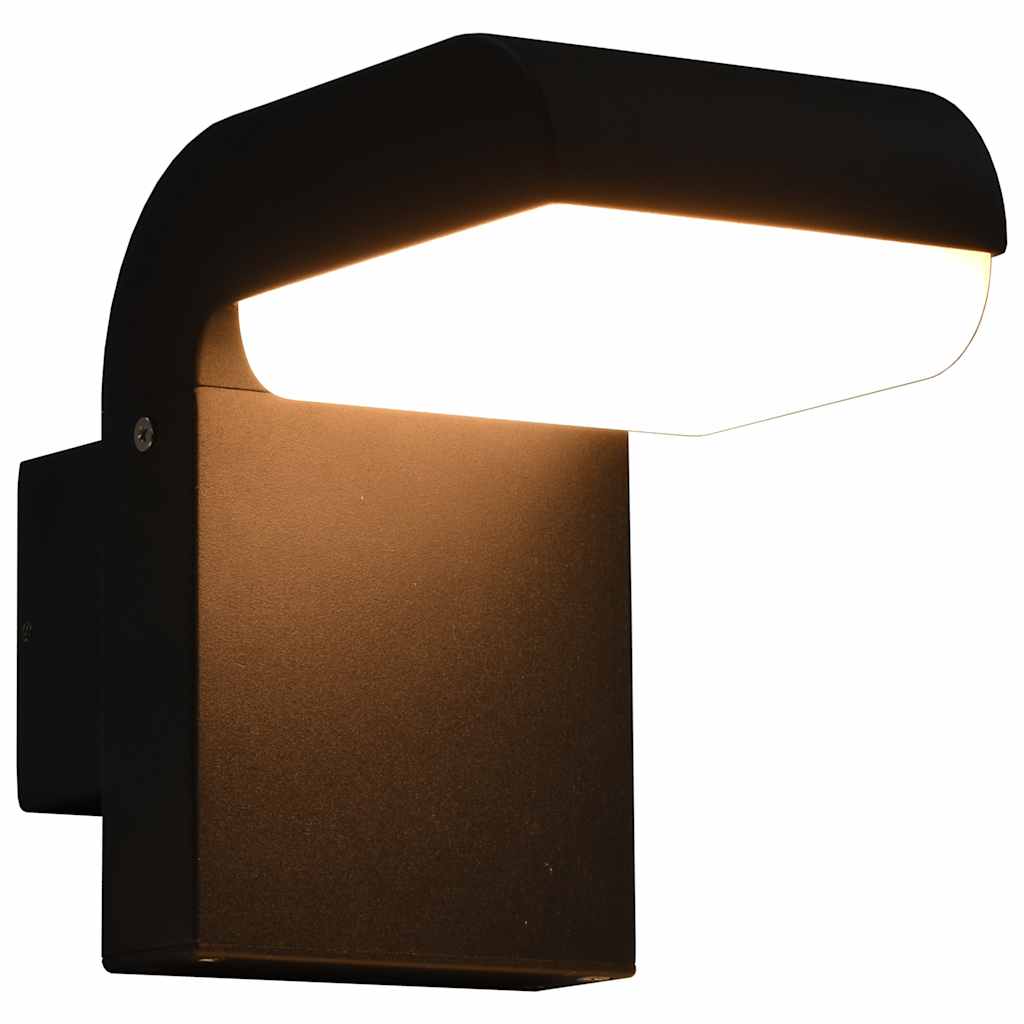 Sieninis lauko LED šviestuvas, juodos spalvos, 9W, ovalo formos