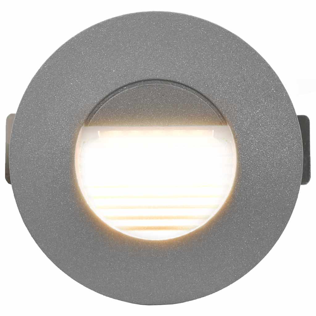 Sieniniai lauko LED šviestuvai, 6vnt., sidabriniai, 5W, apvalūs