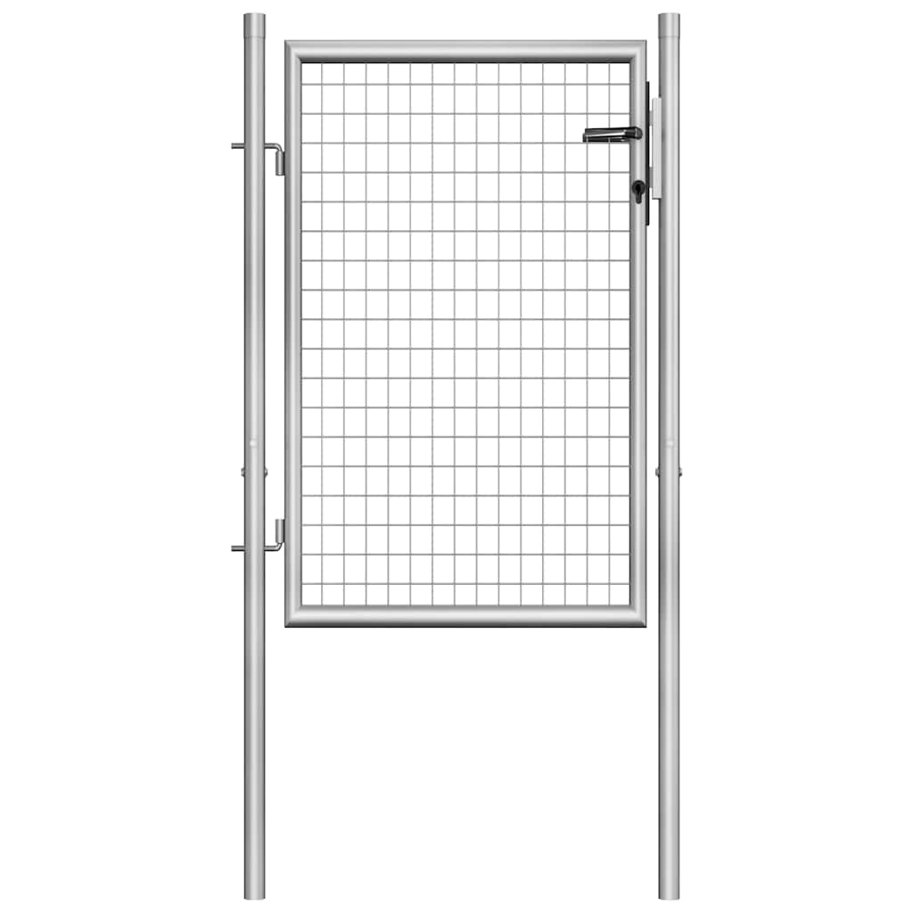 Garden Gate, Galvanised Steel, 100x100 cm, Silver