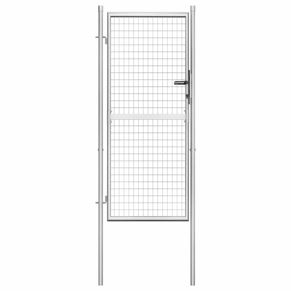 Garden gate, galvanized steel, 100x175 cm, silver