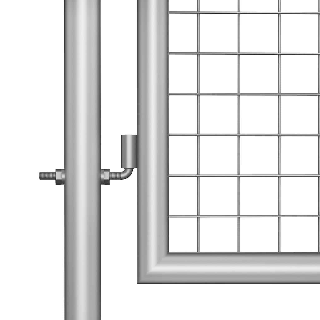 Garden gate, galvanised steel, 100x200 cm, silver