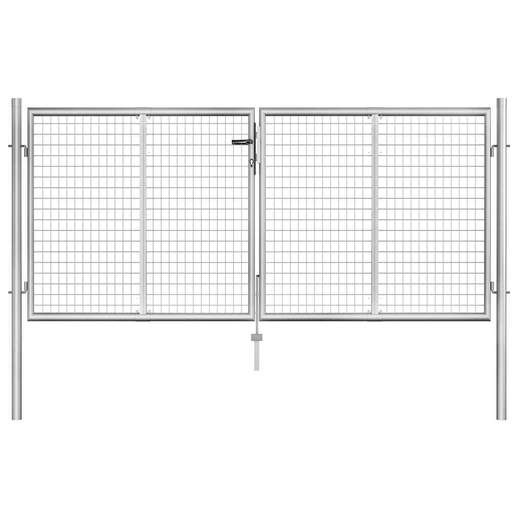 Garden Gate, Galvanized Steel, 300x100 cm, Silver