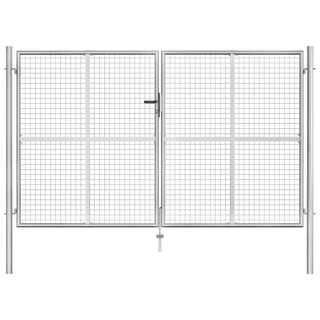 Garden gate, silver, 306x200cm, galvanized steel