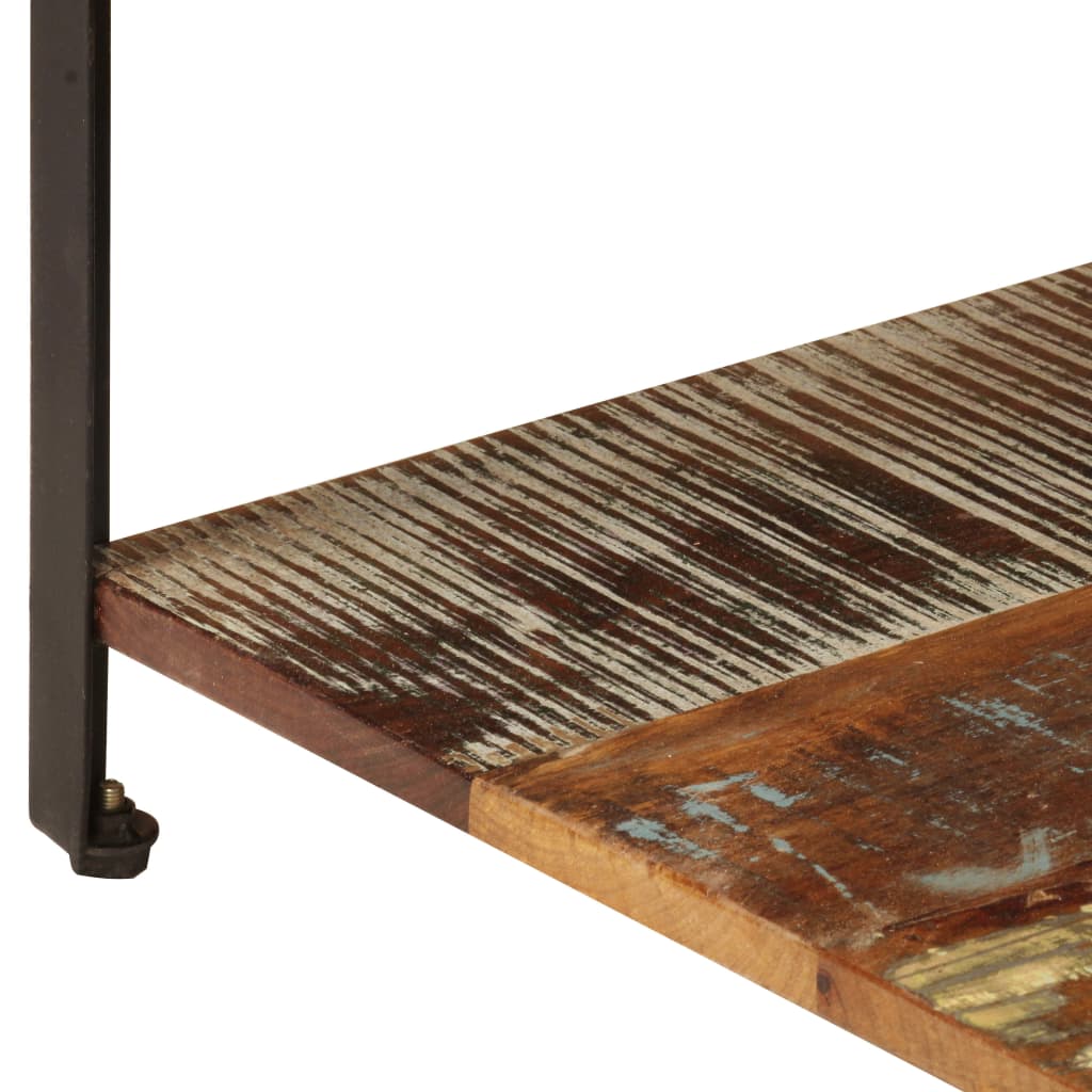 Coffee table with shelf, 100x60x35cm, solid reclaimed wood