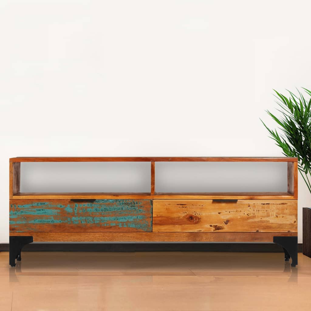 Televizora skapītis, 118x35x45 cm, pārstrādāts masīvkoks