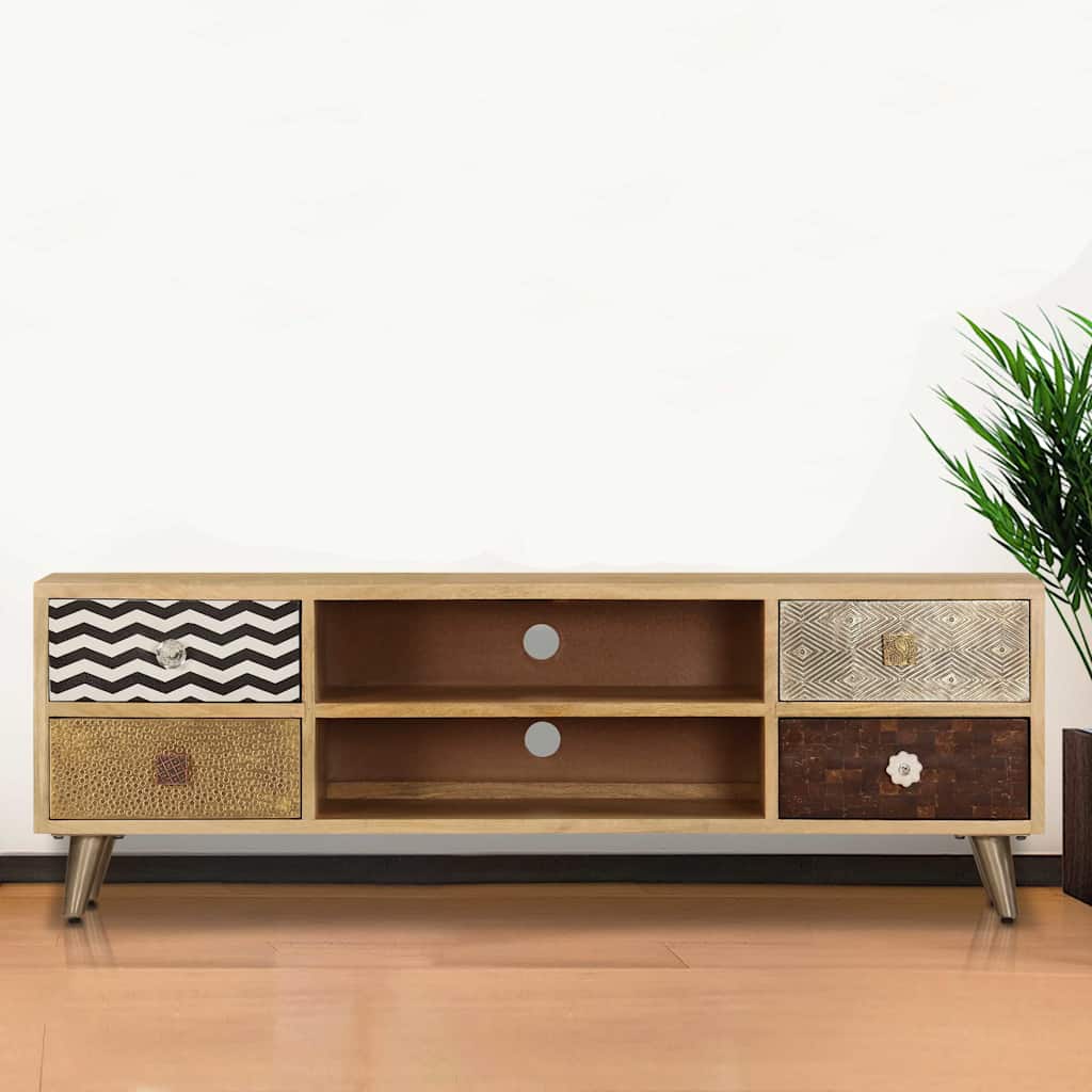 TV cabinet, 120x30x40cm, solid mango wood