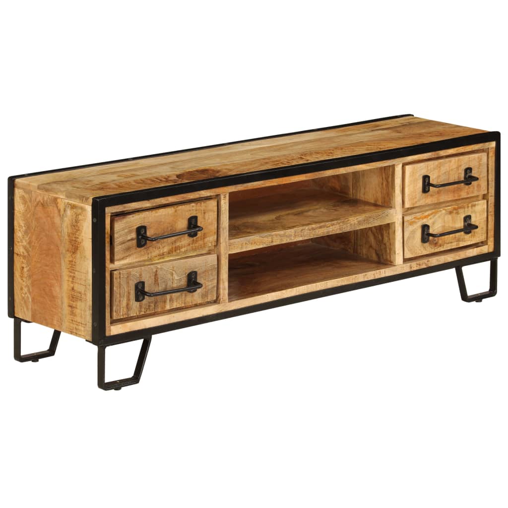 TV cabinet with drawers, 120x30x40cm, solid mango wood