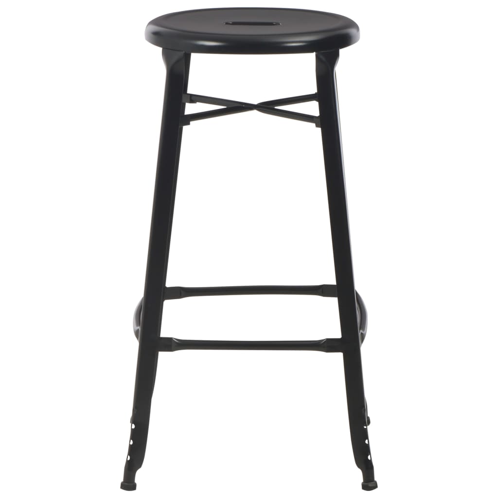 Bar Stools, 2 pcs., black, steel