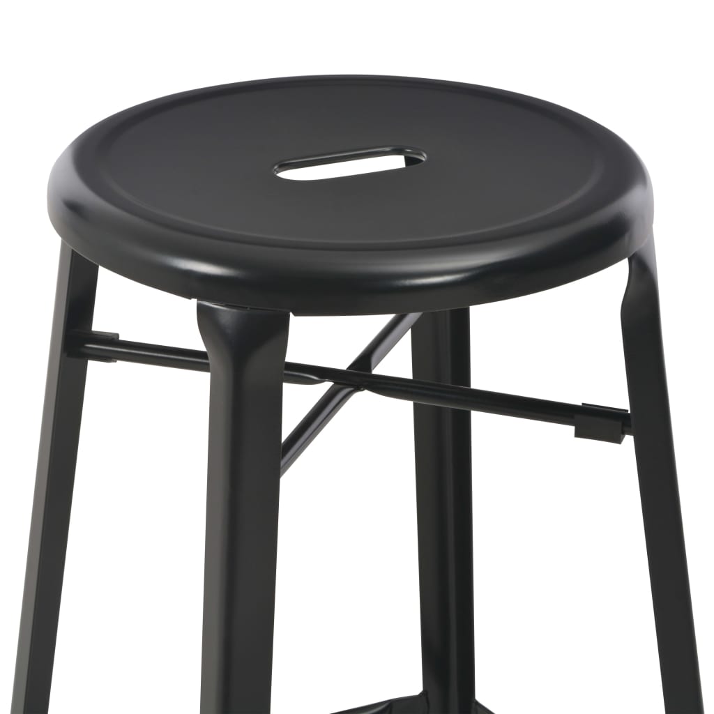 Bar Stools, 2 pcs., black, steel