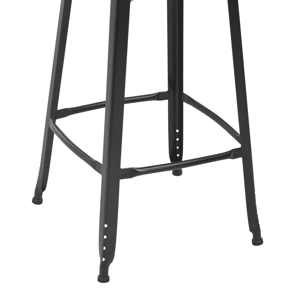 Bar Stools, 2 pcs., black, steel