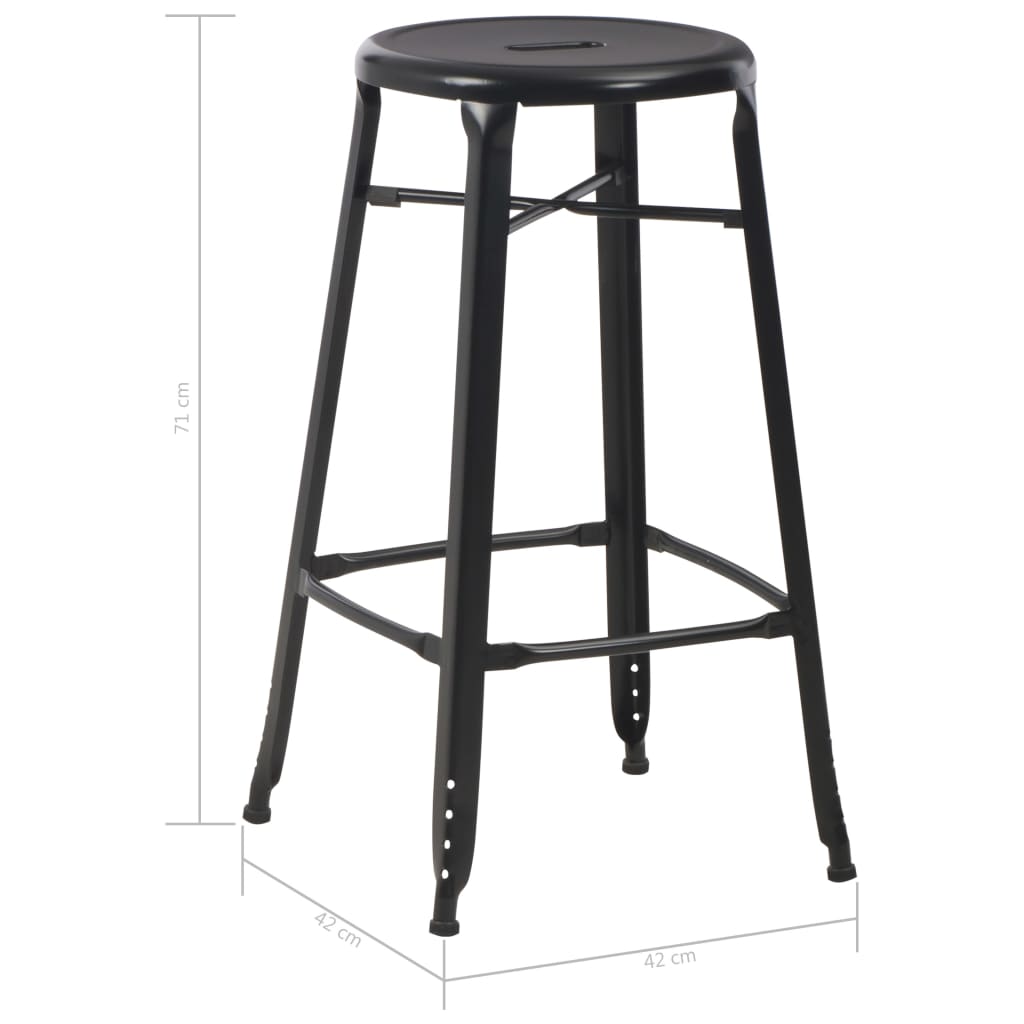 Bar Stools, 2 pcs., black, steel
