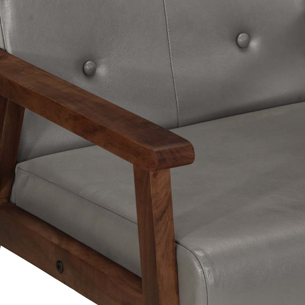 Armchair, gray, genuine leather