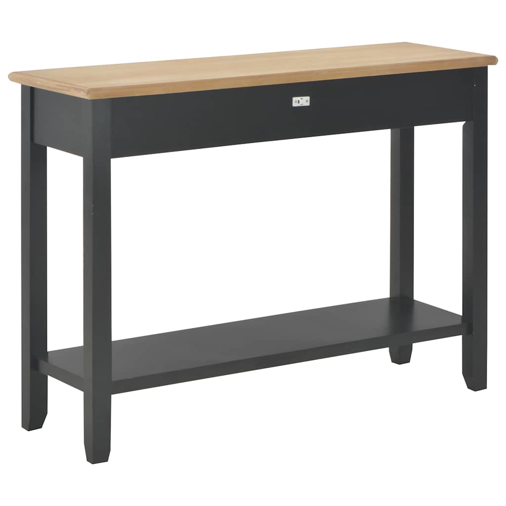 Console table, black, 110x35x80cm, wood