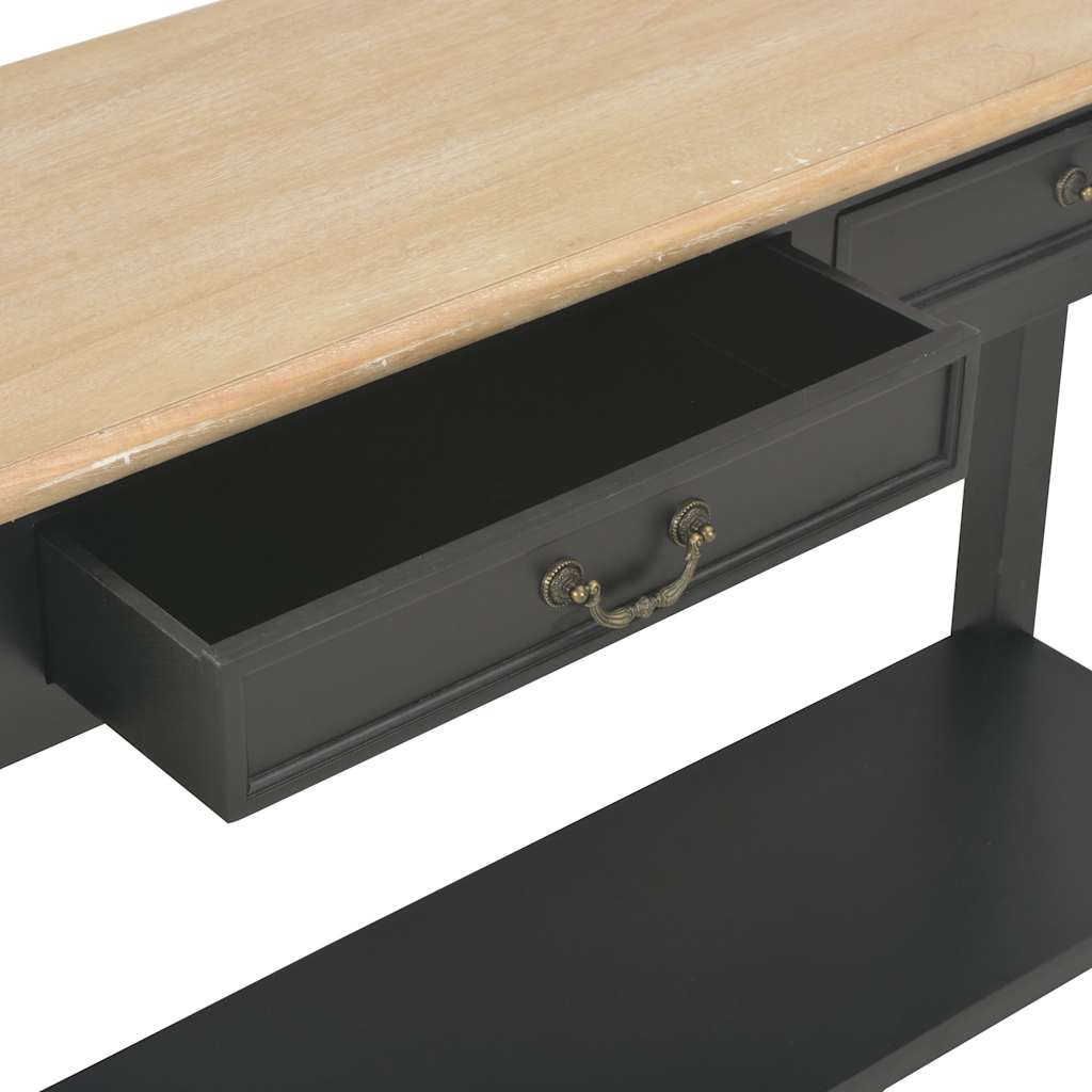 Console table, black, 110x35x80cm, wood