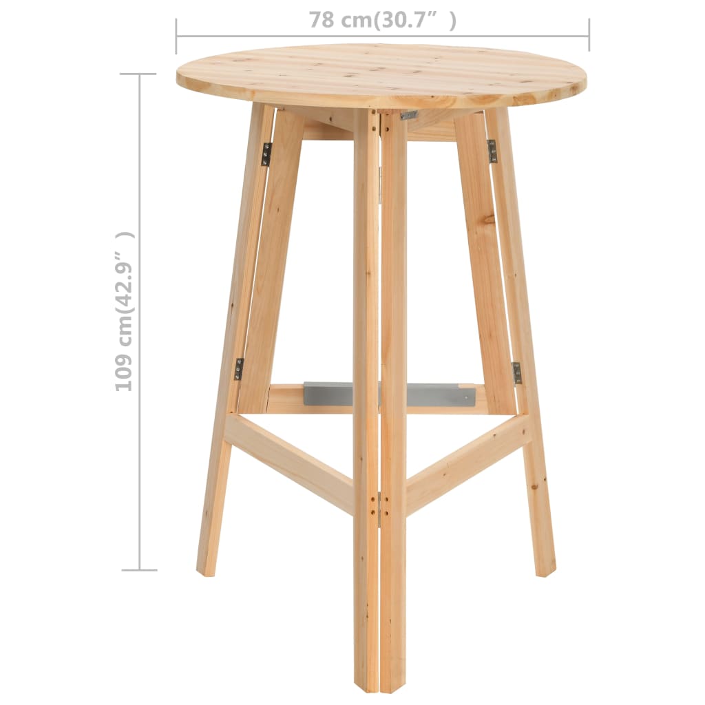 Saliekamais bāra galds, 78 cm, egles masīvkoks