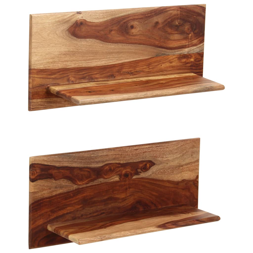 Wall shelves, 2 pcs., 58x26x20cm, pinkish wood fiberboard.