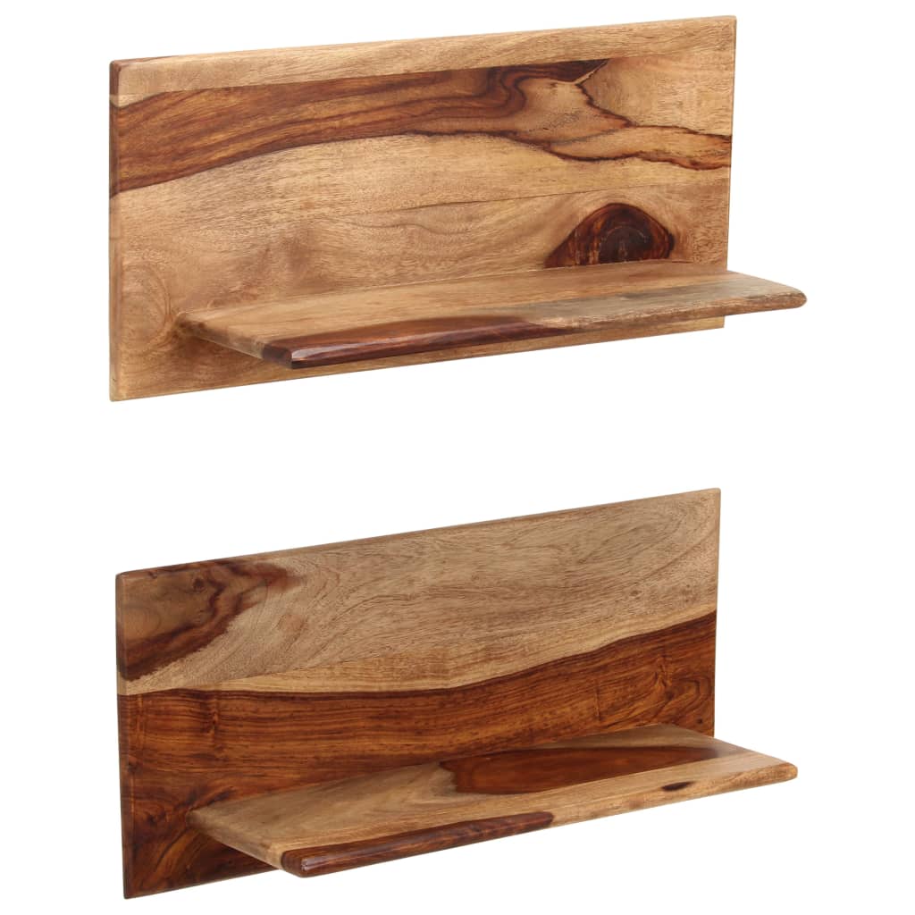 Wall shelves, 2 pcs., 58x26x20cm, pinkish wood fiberboard.
