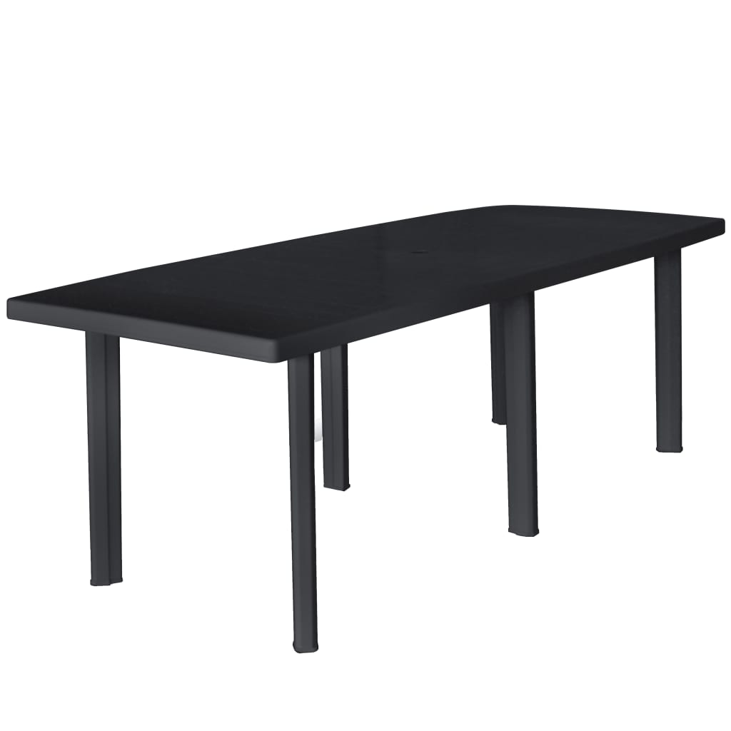 Garden table, anthracite, 216x90x72cm, plastic