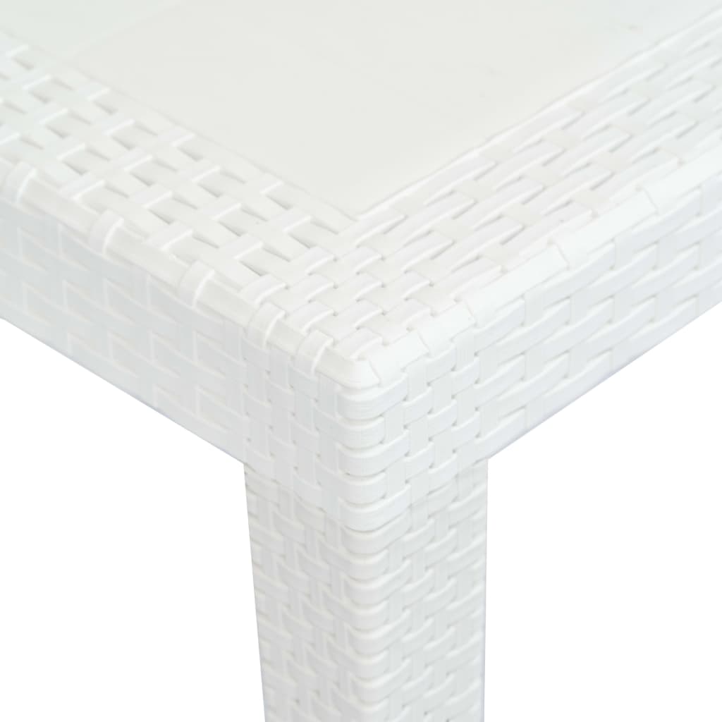 Sodo stalas, baltos sp., 150x90x72 cm, plastikas, rat. imit.