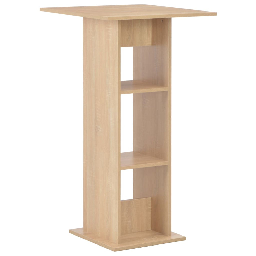 Bar table, 60x60x110cm, oak finish.