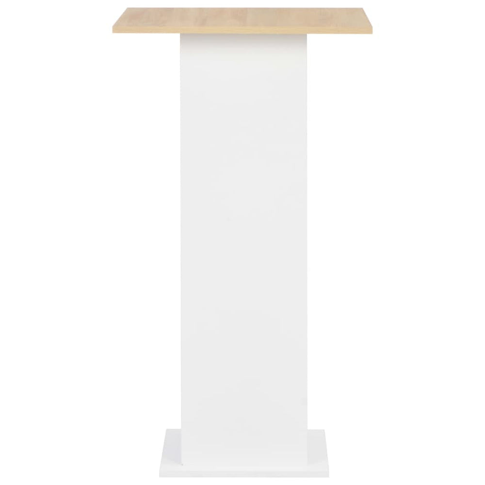 Baro stalas, balta ir sonoma ąžuolo, 60x60x110cm