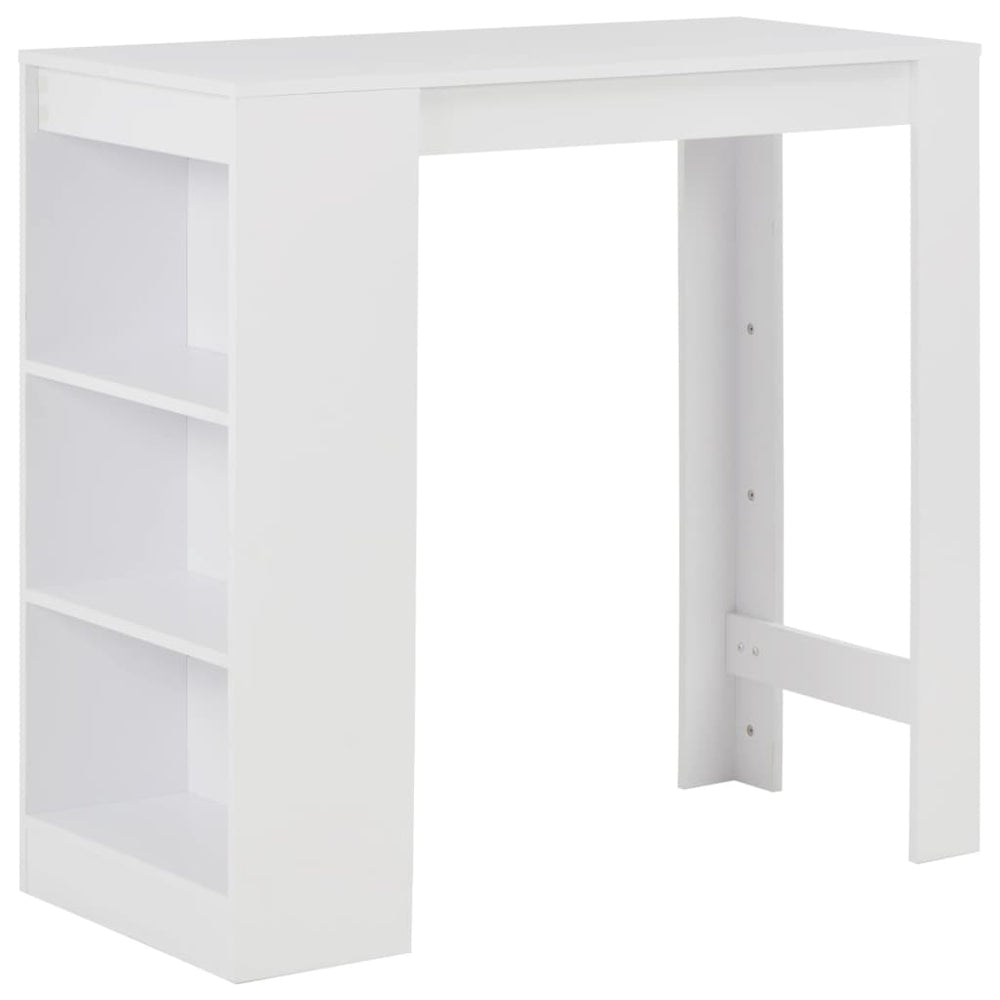 Bar table with shelf, white, 110x50x103cm