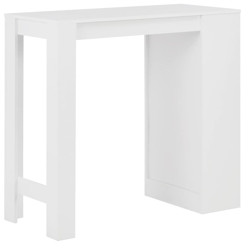 Bar table with shelf, white, 110x50x103cm