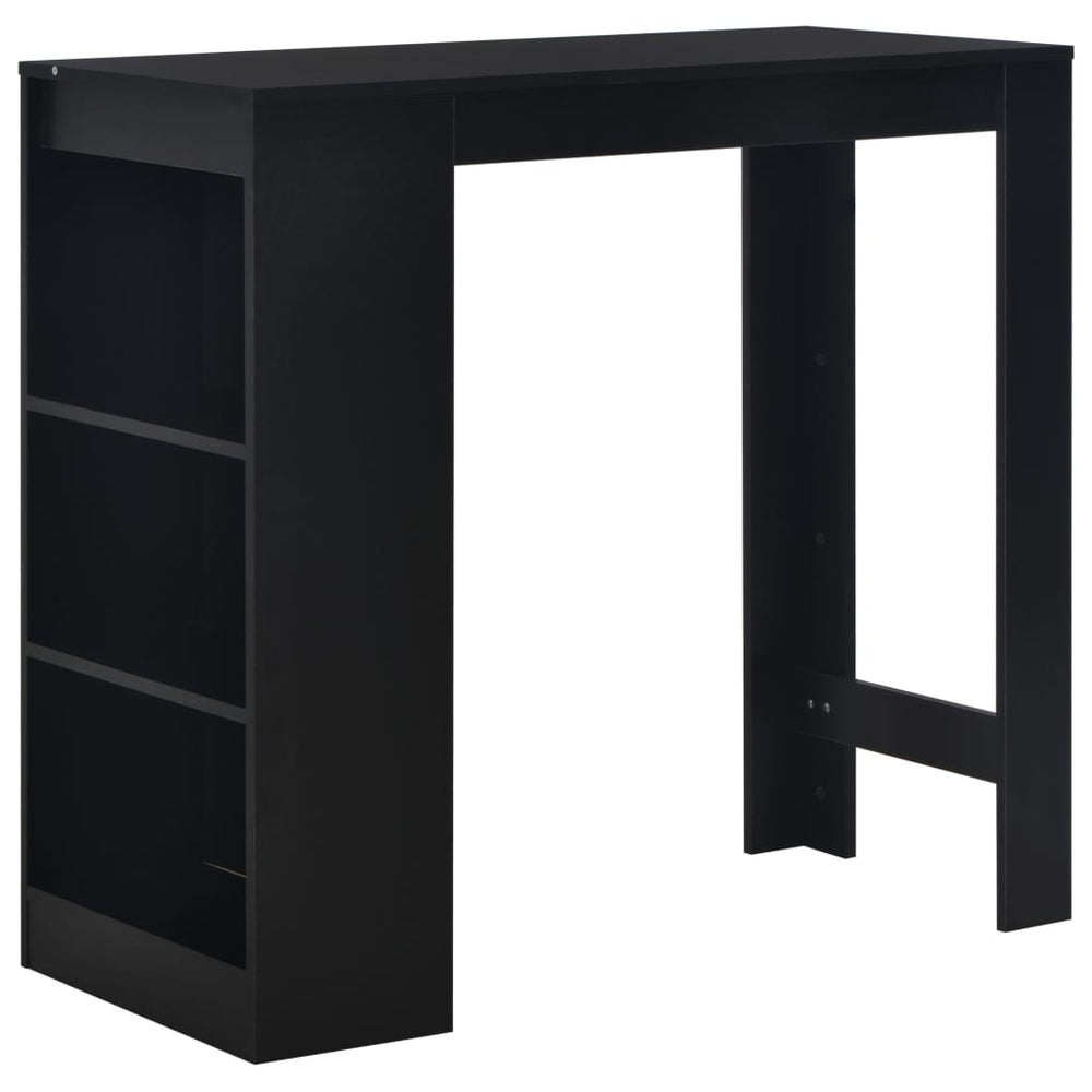 Bar table with shelf, black, 110x50x103cm
