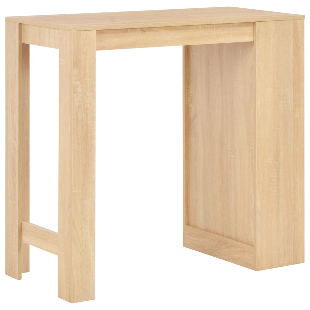 Bar table with shelf, oak, 110x50x103cm
