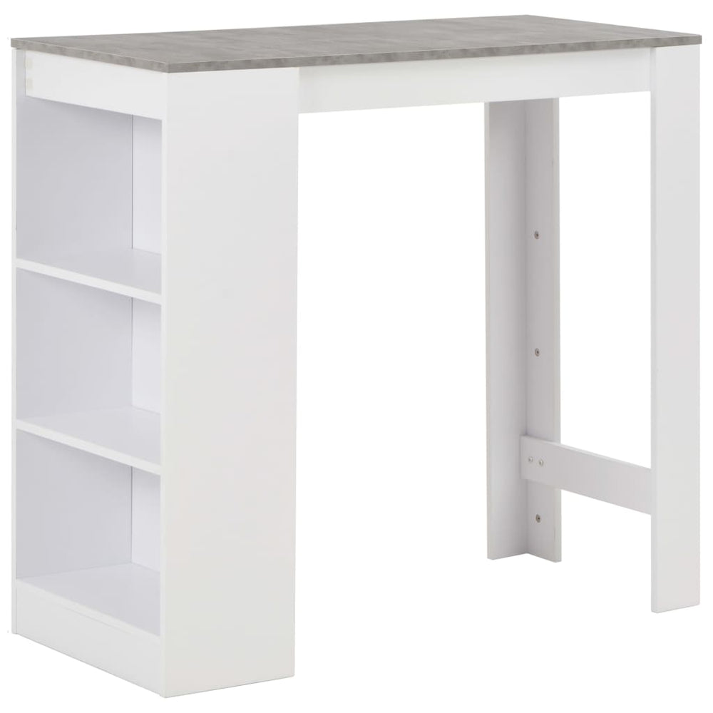 Bar table with shelf, white, 110x50x103cm