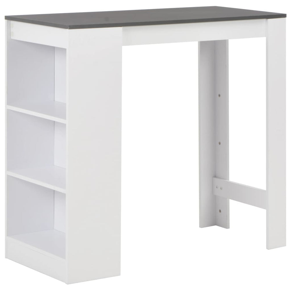 Bar table with shelf, white, 110x50x103cm