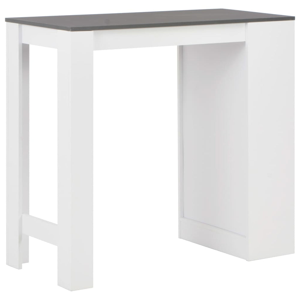 Bar table with shelf, white, 110x50x103cm