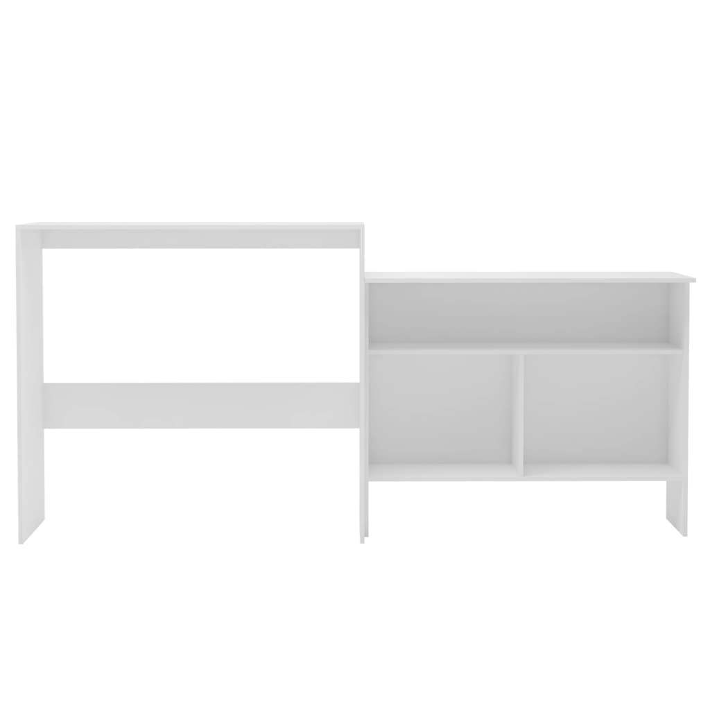 Bar table with 2 tabletops, white, 130x40x120cm